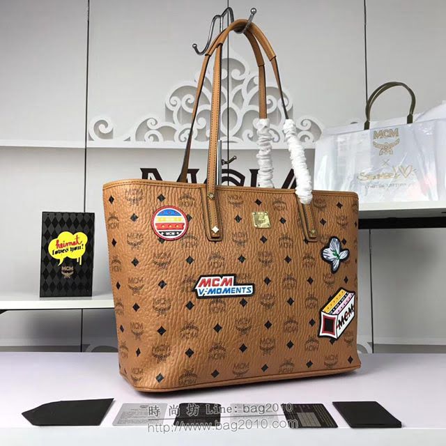 MCM女包 原單 6268貼標 2018款 MCM母子購物袋 3D貼花裝飾 配備可拆卸內部袋 MCM女手提袋 MCM肩背包  mdmc1352